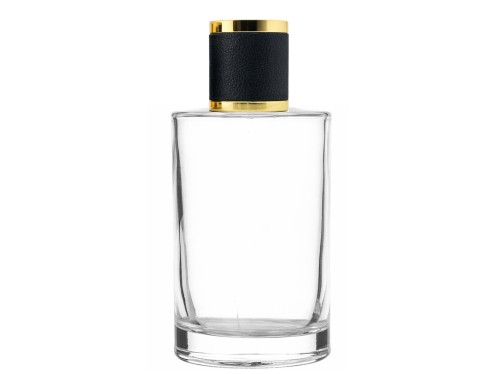 100ml Tower Squat perfume bottle with black gold leather cap