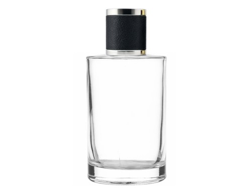 100ml Tower Squat perfume bottle with black silver leather cap