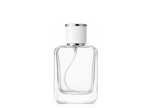 30ml ingot clear perfume bottle with white silver cap