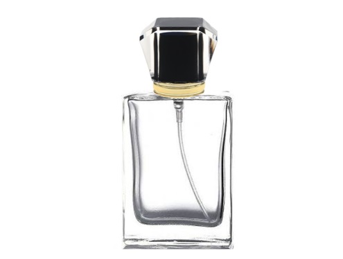 50ml alabaster clear perfume bottle with black acrylic cap