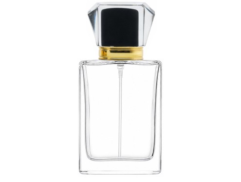 50ml alabaster clear perfume bottle with black gold acrylic cap