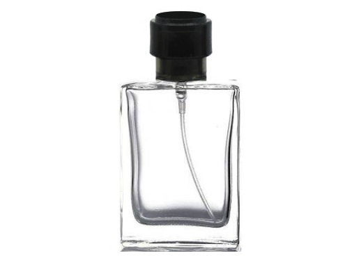 50ml alabaster clear perfume bottle with black oil can cap
