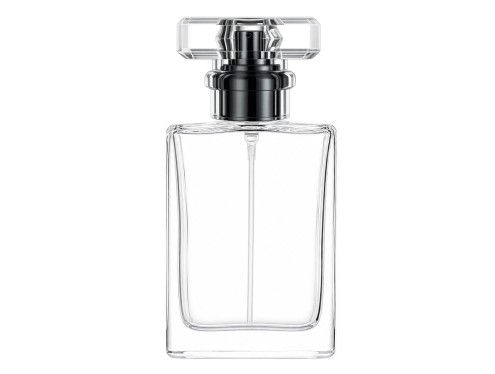 50ml alabaster clear perfume bottle with black pump clear cap