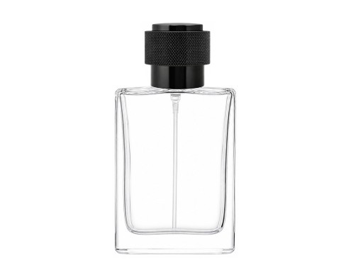 50ml alabaster clear perfume bottle with black round cap