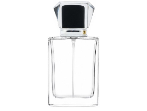 50ml alabaster clear perfume bottle with black silver acrylic cap