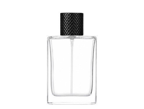 50ml alabaster perfume bottle with black textured cap