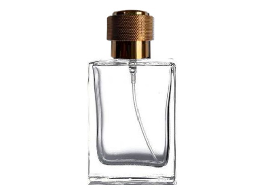 50ml alabaster clear perfume bottle with bronze oil can cap