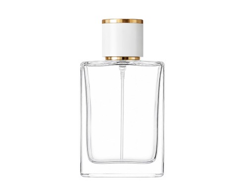 50ml alabaster perfume bottle with round white gold cap