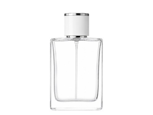 50ml alabaster perfume bottle with round white silver cap
