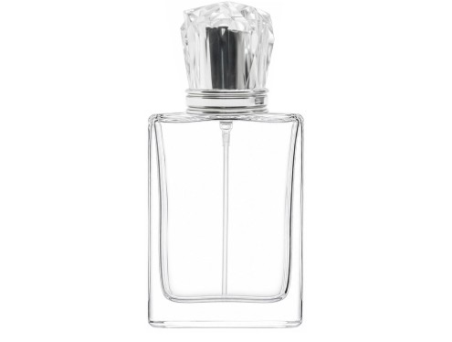 50ml alabaster clear perfume bottle with silver faceted cap