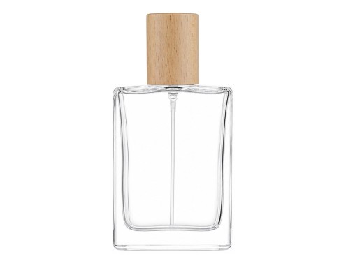 50ml alabaster clear perfume bottle wood cap