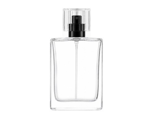 50ml alabaster perfume bottle with square clear cap