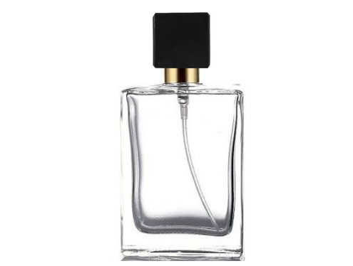 50ml alabaster perfume bottle with square gold black cap