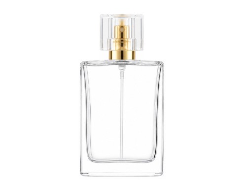 50ml alabaster perfume bottle with square gold cap
