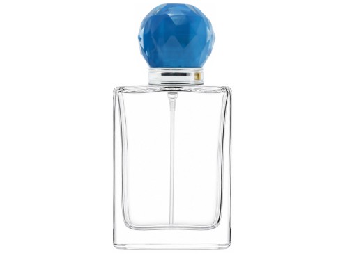 50ml alabaster perfume bottle with teal silver round cap