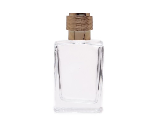 50ml alabaster slim clear perfume bottle with bronze oil can cap