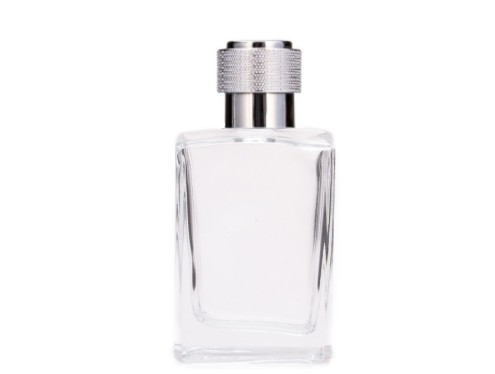 50ml alabaster slim clear perfume bottle with silver oil can cap