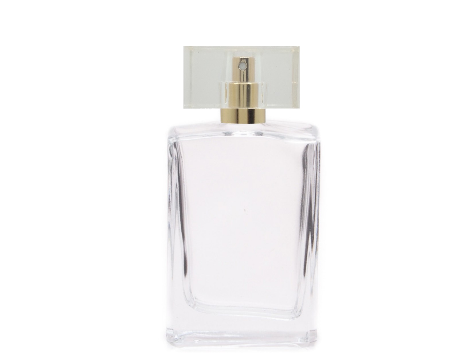 50ml alabaster slim perfume bottle with clear gold cap