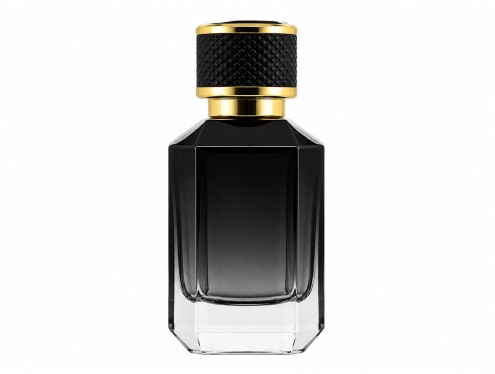 50ml asscher black perfume bottle black gold cap