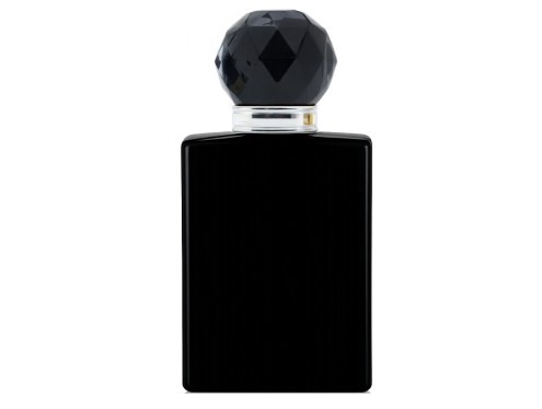 50ml ebony black perfume bottle with black silver round cap