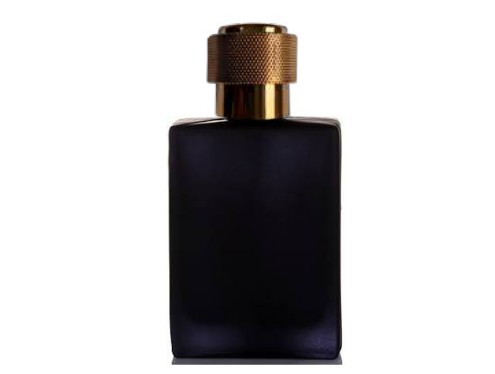 50ml ebony black perfume bottle with bronze oil can cap