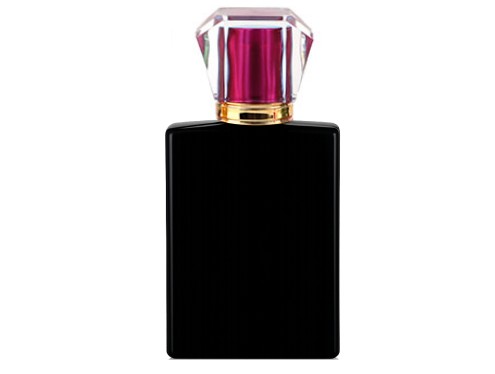 50ml ebony black perfume bottle with pink gold acrylic cap