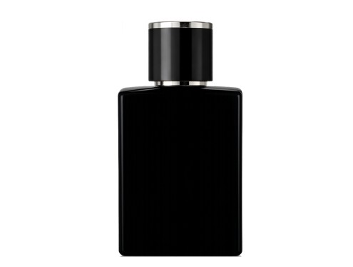 50ml ebony black perfume bottle with round black silver cap