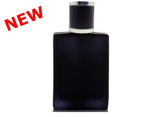 50ml ebony black perfume bottle with round black silver leather cap