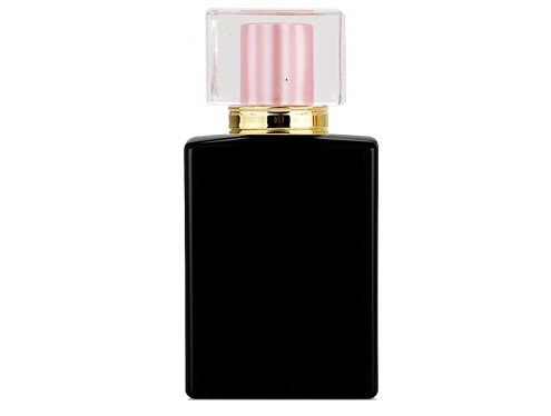 50ml ebony black perfume bottle with square pink gold acrylic cap