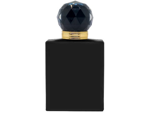 50ml ebony slim black perfume bottle with round black gold cap
