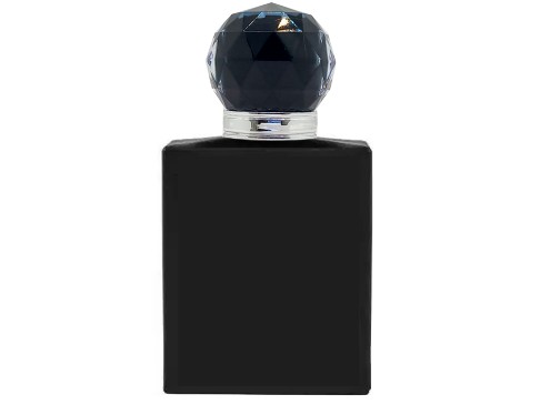 50ml ebony black perfume bottle with silver round diamond cap