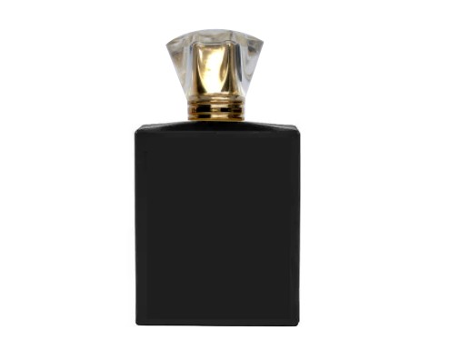 50ml ebony black perfume bottle with silver diamond cap