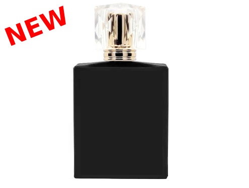 50ml ebony black perfume bottle with gold diamond cap