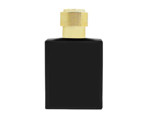 50ml ebony black perfume bottle with old oil can cap