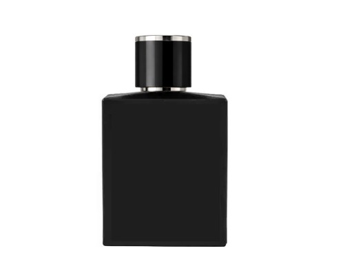 50ml ebony black perfume bottle with round black silver cap