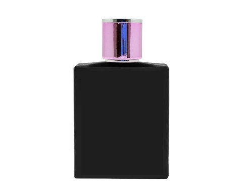 50ml ebony slim black perfume bottle with round pink silver cap