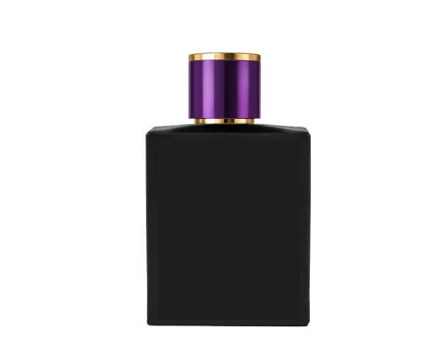 50ml ebony slim black perfume bottle with round purple gold cap