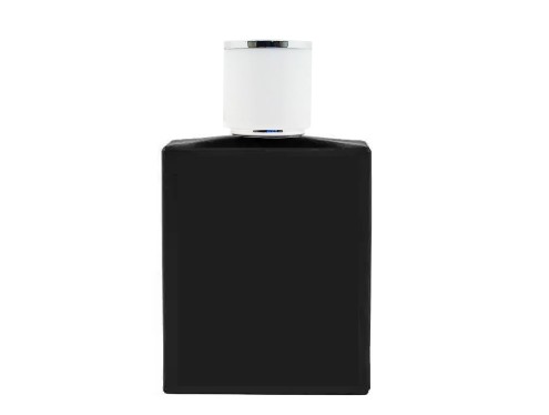 50ml ebony slim black perfume bottle with round white silver cap