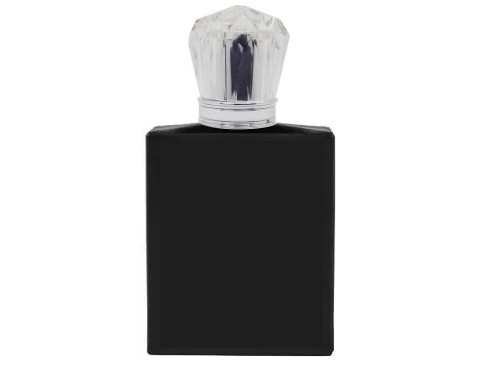 50ml ebony black perfume bottle with silver crown cap