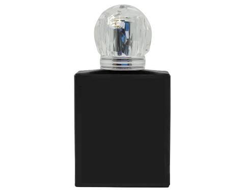 50ml ebony black perfume bottle with silver round diamond cap