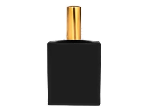 50ml ebony black perfume bottle with tall gold cap