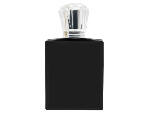 50ml ebony slim black perfume bottle with tall silver diamond cap