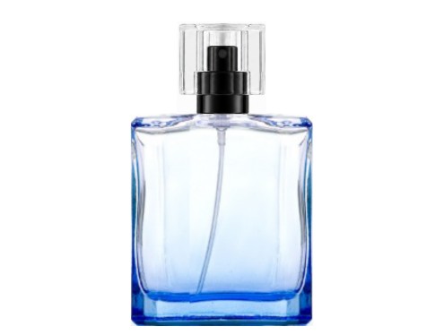 50ml liberty blue perfume bottle with black pump clear cap