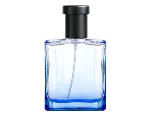 50ml liberty blue perfume bottle with black ridged cap