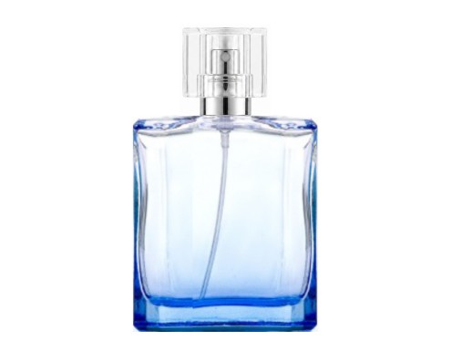 50ml liberty blue perfume bottle with silver pump clear cap