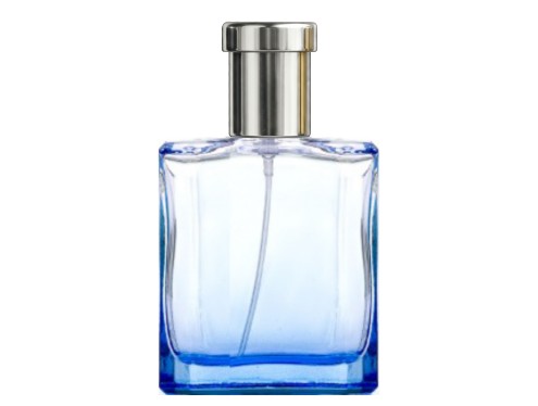 50ml liberty blue perfume bottle with silver ridged cap