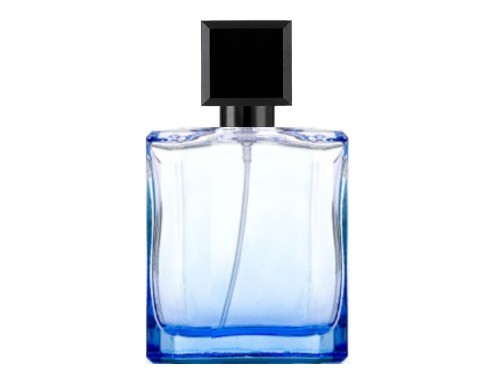 50ml liberty blue perfume bottle with black black square cap