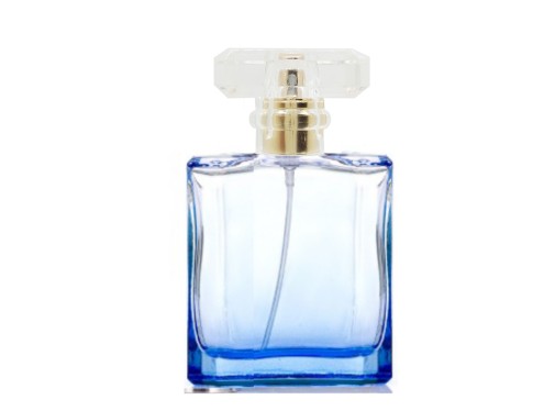 50ml liberty blue perfume bottle with gold pump clear cap
