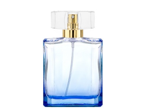 50ml liberty blue perfume bottle with gold pump clear cap