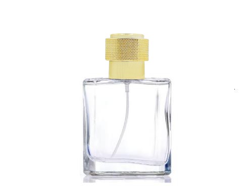 50ml liberty clear perfume bottle with gold cap